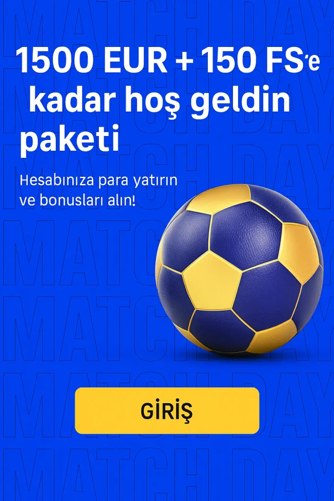 1500 EUR + 150 FS'ye kadar hoş geldin bonusu